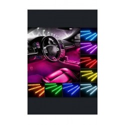 ИНТЕРИОРНО LED ОСВЕТЛЕНИЕ ЗА КОЛА RGB, ДИСТАНЦИОННО, 8 ЦВЯТА И МУЗИКАЛНА ФУНКЦИЯ