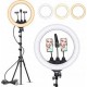 LED ринг лампа с трипод, 3 стойки за телефони и дистанционно Soft Ring Light, 45см