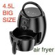 Фритюрник без мазнини, Air Fryer, 4.5L, 1350W, BW-1011, черен