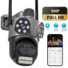 Тройна външна WiFi камера 9MP с аларма, 24 диода, iCSee, 3008